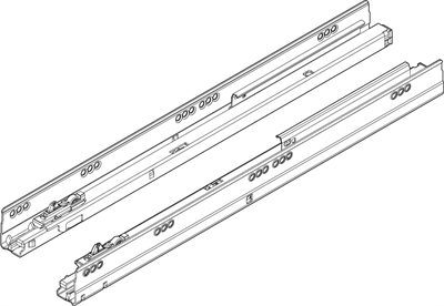 Направляющие TANDEMBOX для TIP-ON BLUMOTION, 30кг, НД 500мм, R+L. Blum 578.5001M K R+L MP ZN - фото 26127