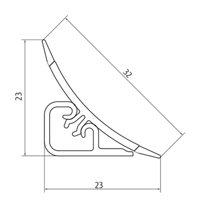 Плинтус LB-23, L=3м, мрамор марквина черный глянец. Korner LB-23 6094 35014 - фото 28309