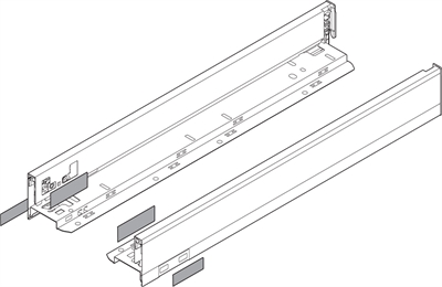 Царга N Legrabox 500мм, терра черный, R+L, с заглушками. Blum 770N5002S  Z R+L  V1 TS-M 34871 - фото 36793