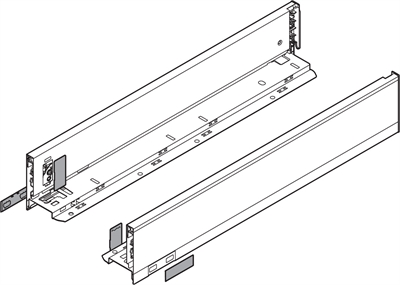 Царга M Legrabox 400мм, белый шелк, R+L, с заглушками. Blum 770M4002S  Z R+L  V1 SW-M 33290 - фото 40459