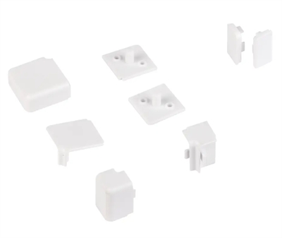 Комплект заглушек для плинтуса КВАДРО. Белый 46318