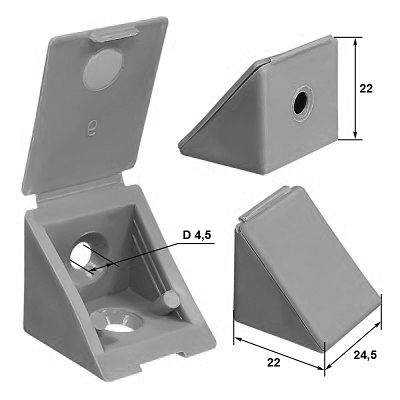 Уголок крепежный СЕРЫЙ №27 УП2 сер 47329