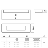 Ручка врезная  инокс. 128мм GTV UZ-E6-128-06