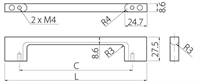 Ручка - скоба UZ 819-160мм хром черный. GTV UZ-819160-12