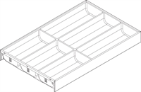 Лоток для столовых приборов AMBIA-LINE орион серый, корпус белый шелк, 500мм. Blum ZC7S500BS3 AMB-BE