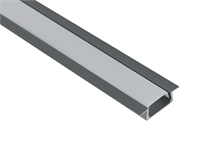 Профиль врезной для светодиодной ленты 2000х22х6мм, (экран, заглушки) серый SP251GR 47938