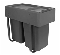 EASYBOX F30 Корзина встраиваемая для мусора выдвижная с доводчиком и крышкой-полкой, объём 28 (2x14) EMB302-28DG 48373