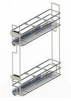 Бутылочница Квадро 150мм, левая, 4 перегородки, 449х109х554мм, направляющие GTV с доводчиком, хром 150 10.73.01.1.0.1/GTV 48185