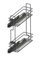 Бутылочница Квадро 200мм, левая, 449х144х554мм, направляющие GTV с доводчиком, графит 200 10.73.02.9.0.1/GTV 48188