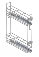 Бутылочница Квадро 150мм, правая, 4 перегородки, 449х109х554мм, направляющие GTV с доводчиком, хром 150 10.74.01.1.0.1/GTV 48186