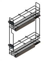 Бутылочница Квадро 150мм, правая, 4 перегородки, 449х109х554мм, направляющие GTV с доводчиком,черный 150 10.74.01.4.0.1/GTV 48187